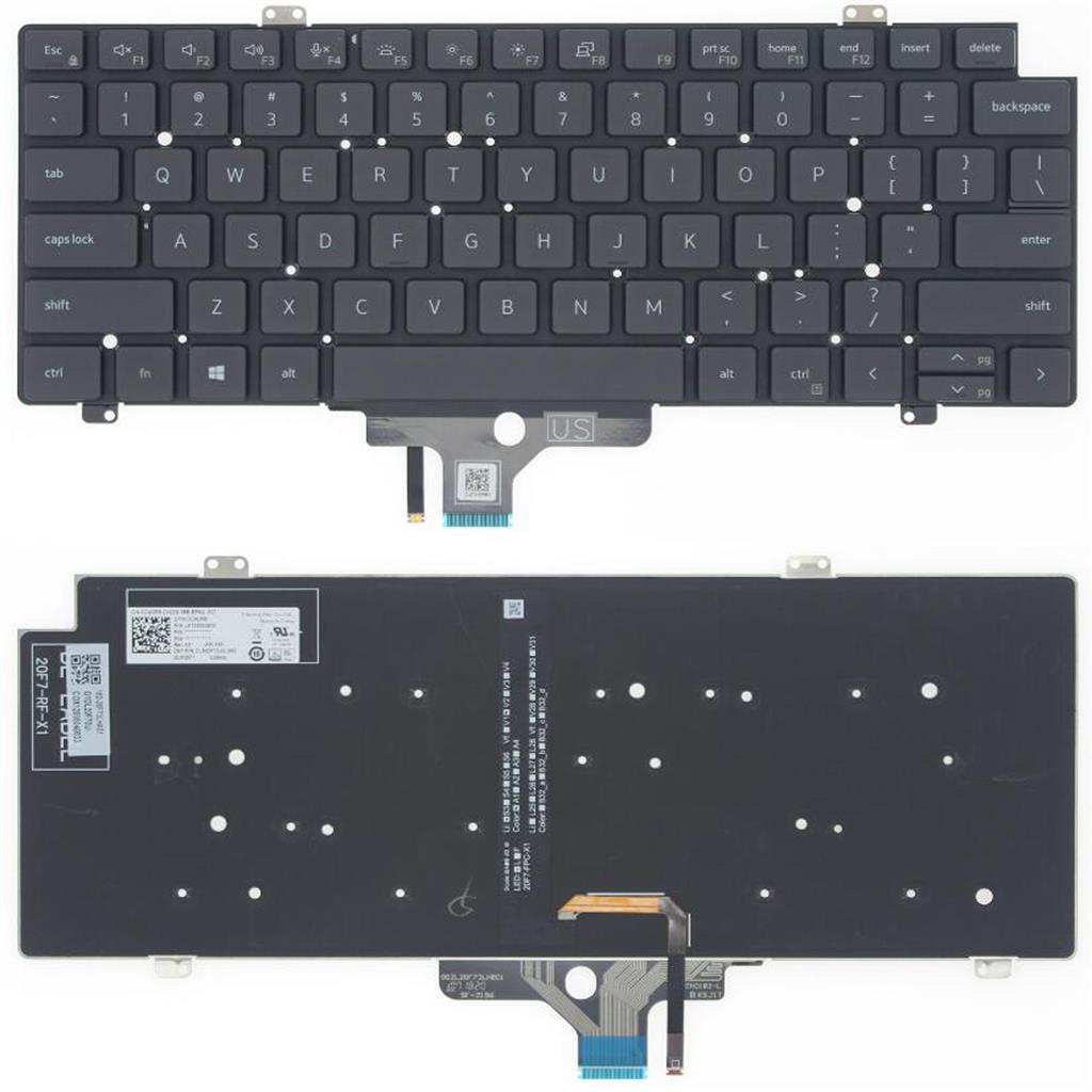 Voorkant Dell toetsenbord met achtergrondverlichting voor QWERTY US-Internationaal 5420/5430/7420/7430/7520/7530 MV4X8/0MV4X8