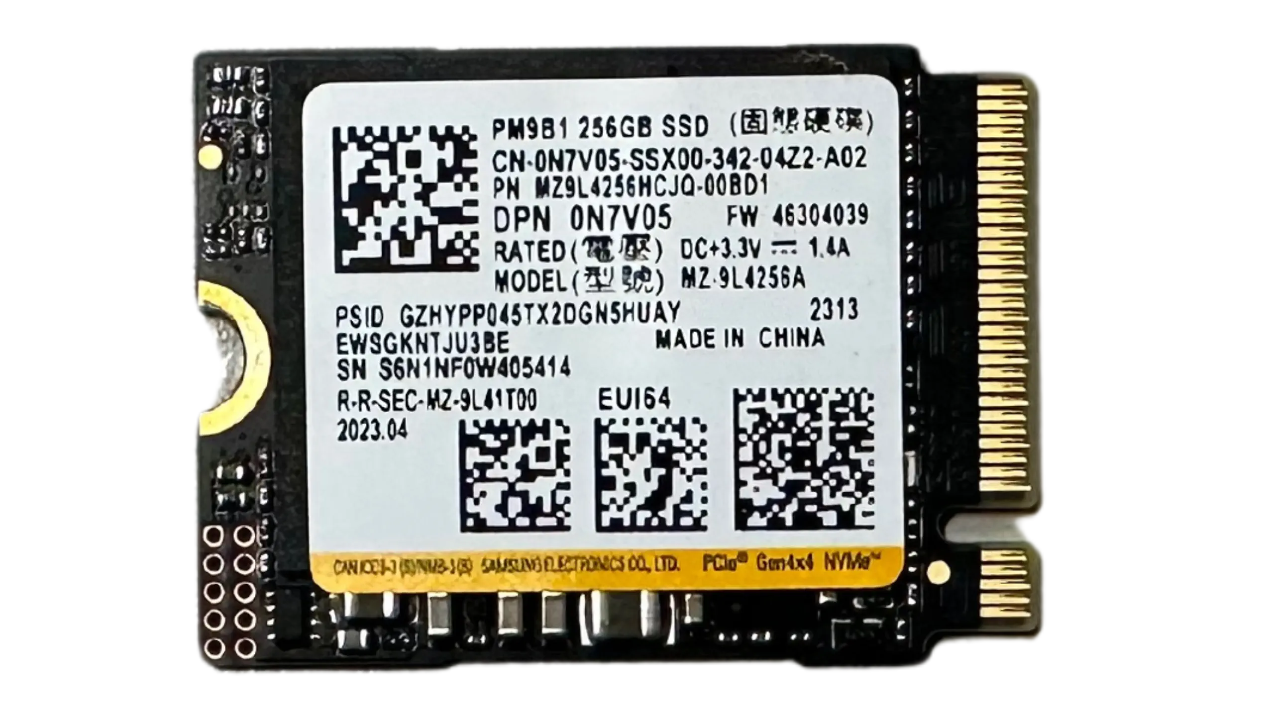 Voorkant Samsung PM9B1 256GB M.2 2230 NVMe SSD