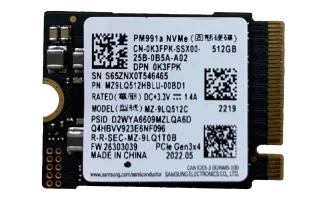Voorkant Dell OEM Samsung PM991a 1TB M.2 2230 PCIe Gen3x4 NVMe SSD
