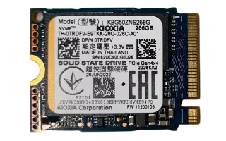 Voorkant Toshiba Kioxia BG5 Series 256GB PCIe NVMe SSD