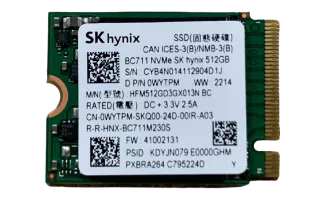 Voorkant Dell OEM SK hynix BC711 512GB M.2 2230 PCIe NVMe SSD